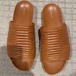 Women's Tan Textured Slides